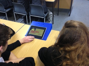 Students watching a video